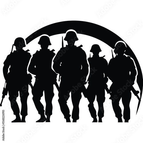 Soldiers Icon single vector shilhouette 