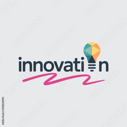 Colorful Polygonal Lightbulb Logo for Innovation