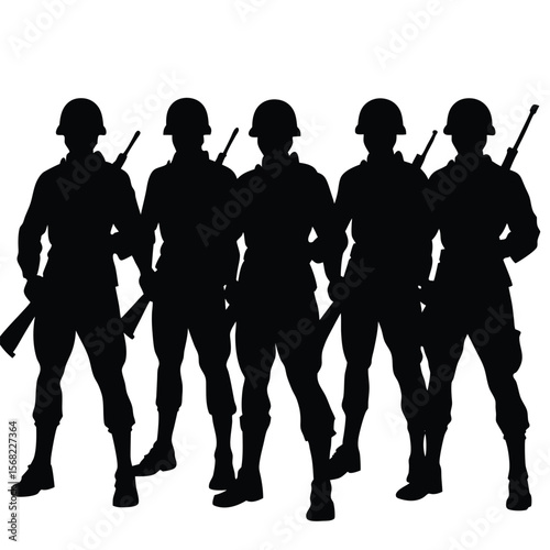 Soldiers Icon single vector shilhouette 