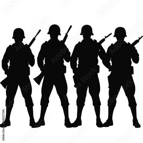 Soldiers Icon single vector shilhouette 