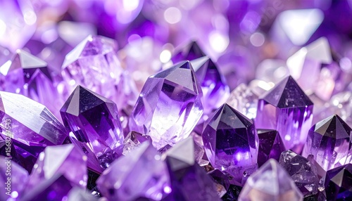 Close-up amethyst crystals