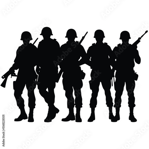 Soldiers Icon single vector shilhouette 