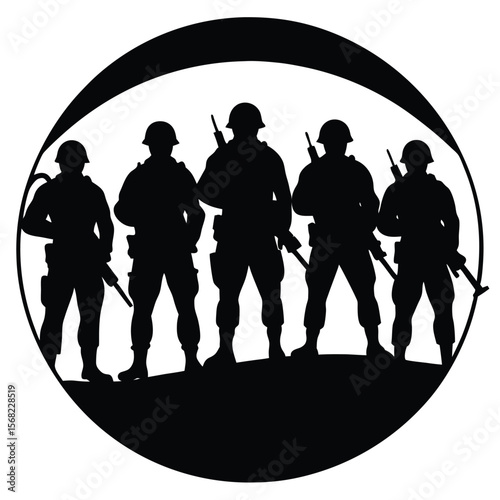 Soldiers Icon single vector shilhouette 