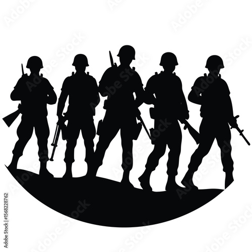 Soldiers Icon single vector shilhouette 
