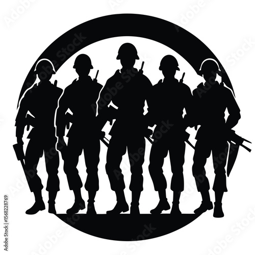 Soldiers Icon single vector shilhouette 