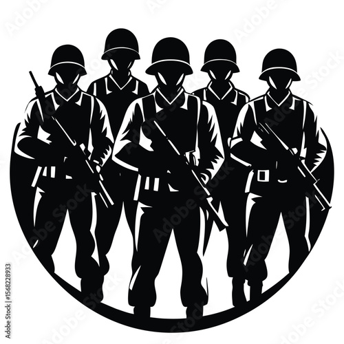 Soldiers Icon single vector shilhouette 