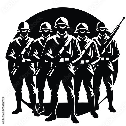 Soldiers Icon single vector shilhouette 