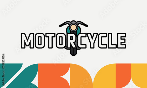 Retro Motorcycle Logo Design with Bold Typography