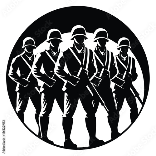 Soldiers Icon single vector shilhouette 
