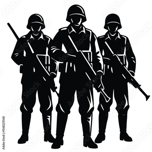 Soldiers Icon single vector shilhouette 
