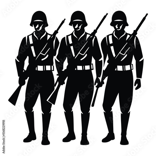 Soldiers Icon single vector shilhouette 