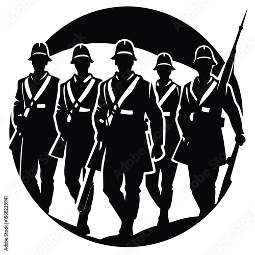 Soldiers Icon single vector shilhouette 