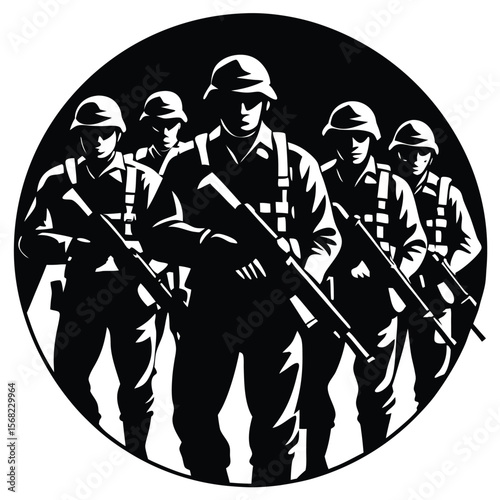 Soldiers Icon single vector shilhouette 