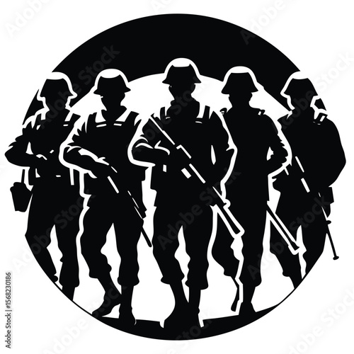Soldiers Icon single vector shilhouette 