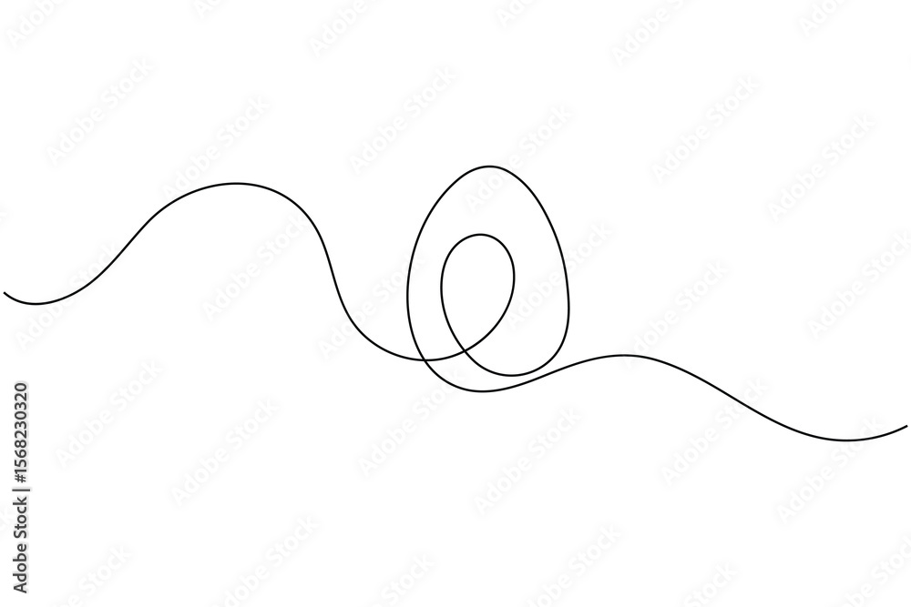 Obraz premium Simple easter eggs illustration in one continuous line art style isolated on white background