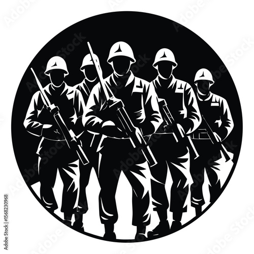 Soldiers Icon single vector shilhouette 