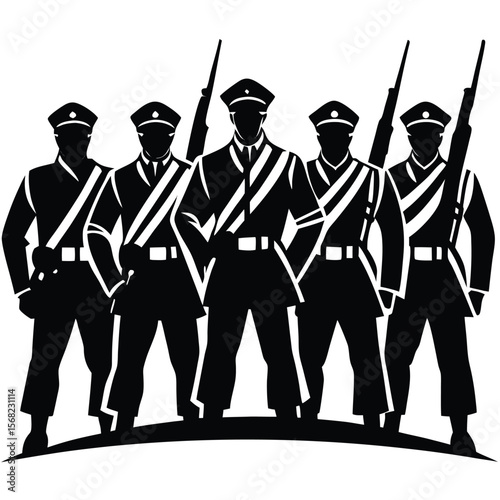 Soldiers Icon single vector shilhouette 