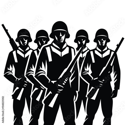 Soldiers Icon single vector shilhouette 