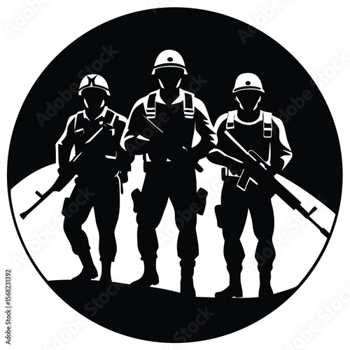 Soldiers Icon single vector shilhouette 