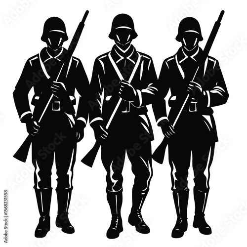 Soldiers Icon single vector shilhouette 