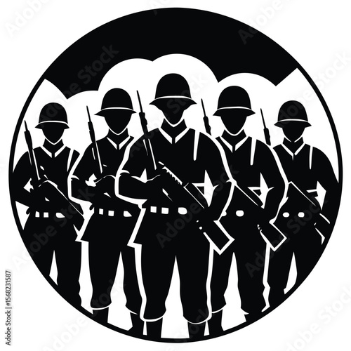 Soldiers Icon single vector shilhouette 