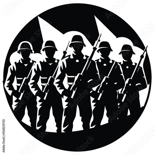 Soldiers Icon single vector shilhouette 