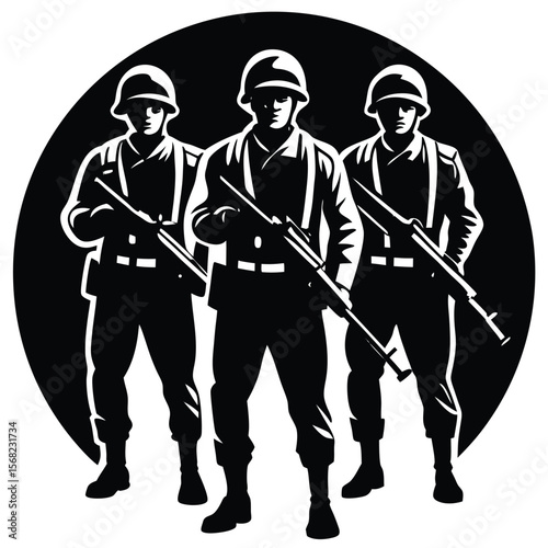 Soldiers Icon single vector shilhouette 