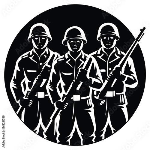 Soldiers Icon single vector shilhouette 