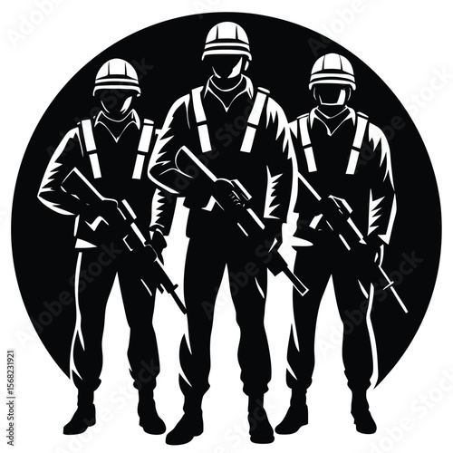 Soldiers Icon single vector shilhouette 