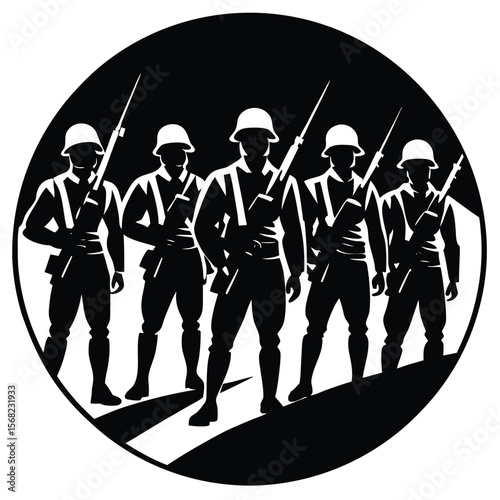Soldiers Icon single vector shilhouette 