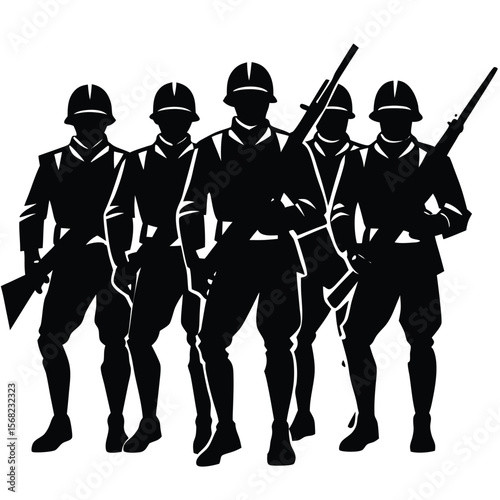 Soldiers Icon single vector shilhouette 