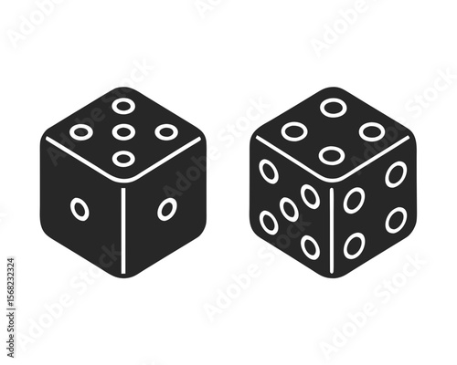 Two Dice silhouette vector illustration