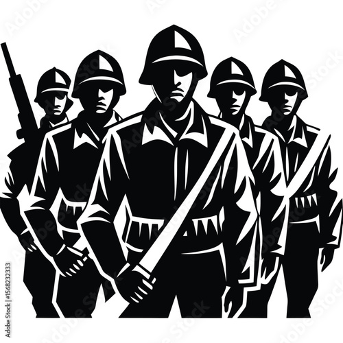 Soldiers Icon single vector shilhouette 