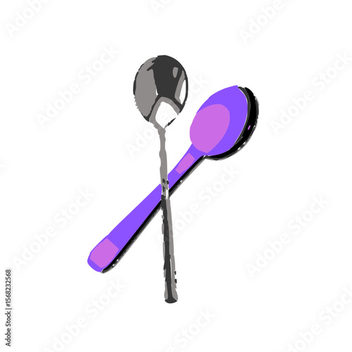 Spoon icon-  Kitchen utensil, dinning & cooking tools.