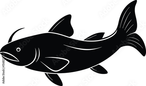 silhouette of a monkfish with an esca