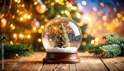 Christmas snow globe with lights