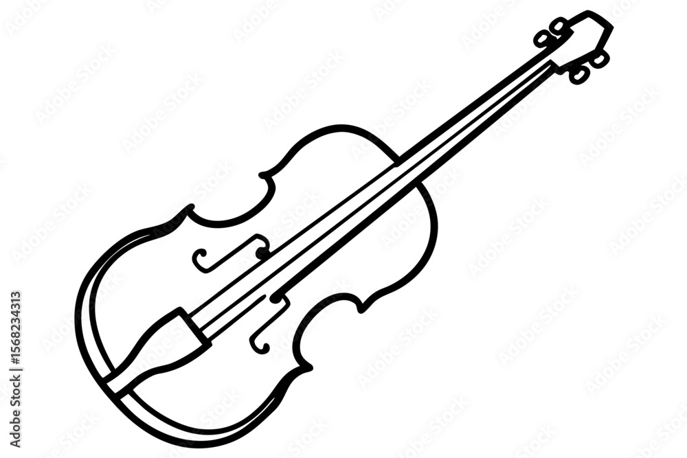 Obraz premium Violin silhouette vector illustration
