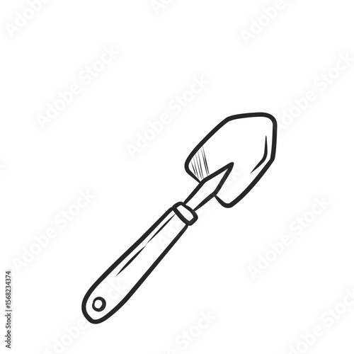 Hand-Drawn Garden Trowel for Planting and Digging