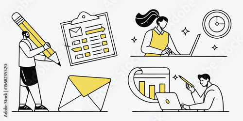 Business People Working on Tasks