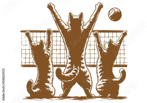 Animals Surfing Engraved Hand Drawn Natural Illustration Vector Isolated by AZ for Books, Arts, Design and Decoration Graphic Asset