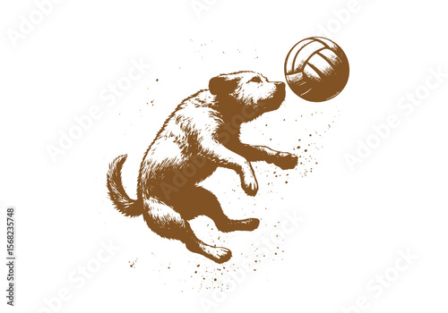 Animals Surfing Engraved Hand Drawn Natural Illustration Vector Isolated by AZ for Books, Arts, Design and Decoration Graphic Asset