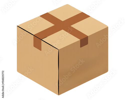 Box Package Delivery Cardboard Carton Vector Packaging Isolated Shipping Gift Container Brown Send Transport Moving House Relocation PNG File for Storage, Cargo, Mail, Parcel, Business or Present Use