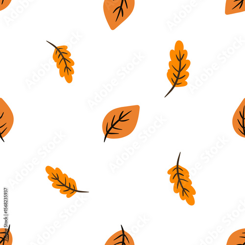 autumn leaves seamless pattern