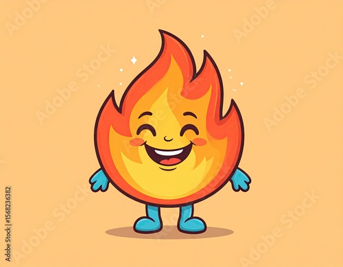 Happy flame character