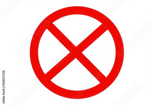 Free Download A bright red prohibition symbol with a diagonal cross isolated on white background - GFXLoad