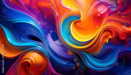 vibrant abstract interpretations of cheerful storytelling in a colorful layout