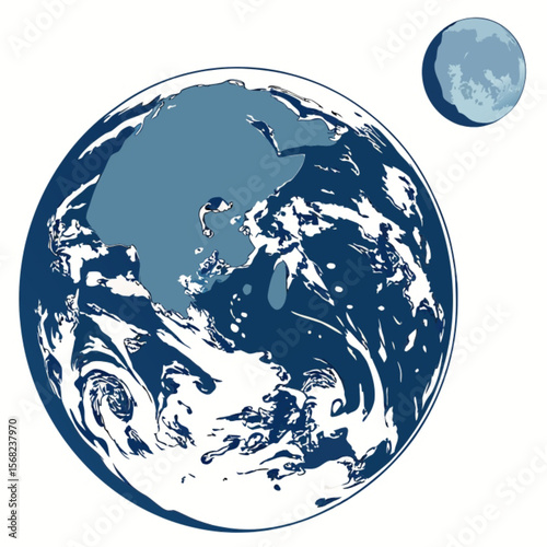 earth and moon