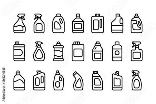Cleaning product bottle icons bottles spray bottles