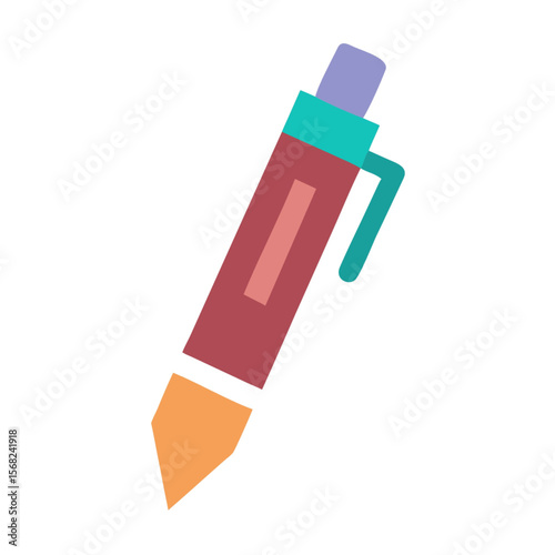 Pencil and eraser vector illustration, a school and office drawing tool icon