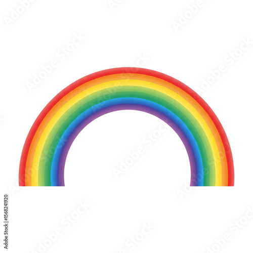 Brilliant rainbow arc displays vibrant spectrum colors against a stark black backdrop, perfect for adding a touch of whimsy and cheer to designs and creative projects.